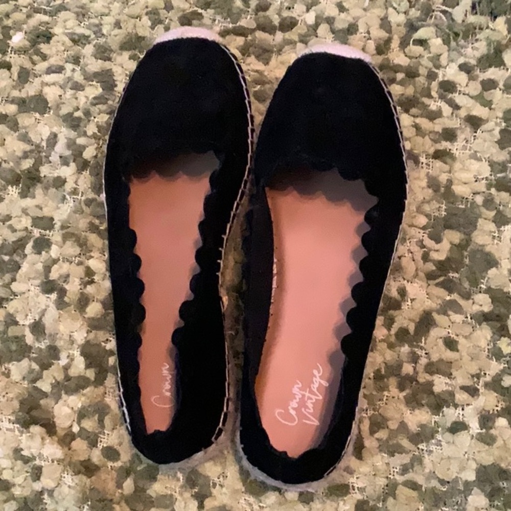Black slip on espadrilles